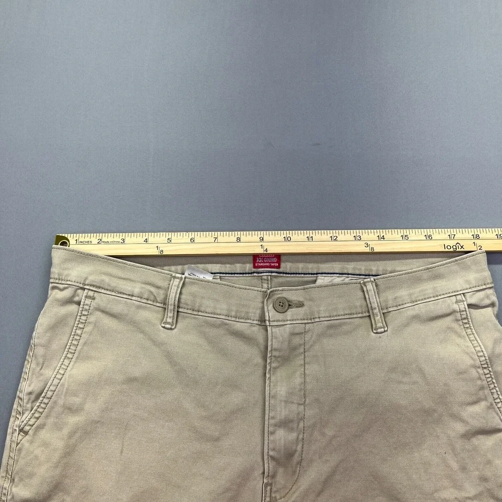 Levi's XX Chino Standard Taper Leg Pants Mens Beige Stretch Twill Sz 36 Fits 36